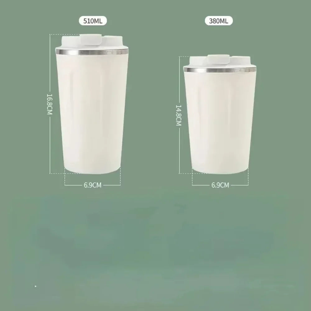 Stainless Steel Travel Coffee Mug – Leak-Proof Vacuum Thermos 380ml & 510ml