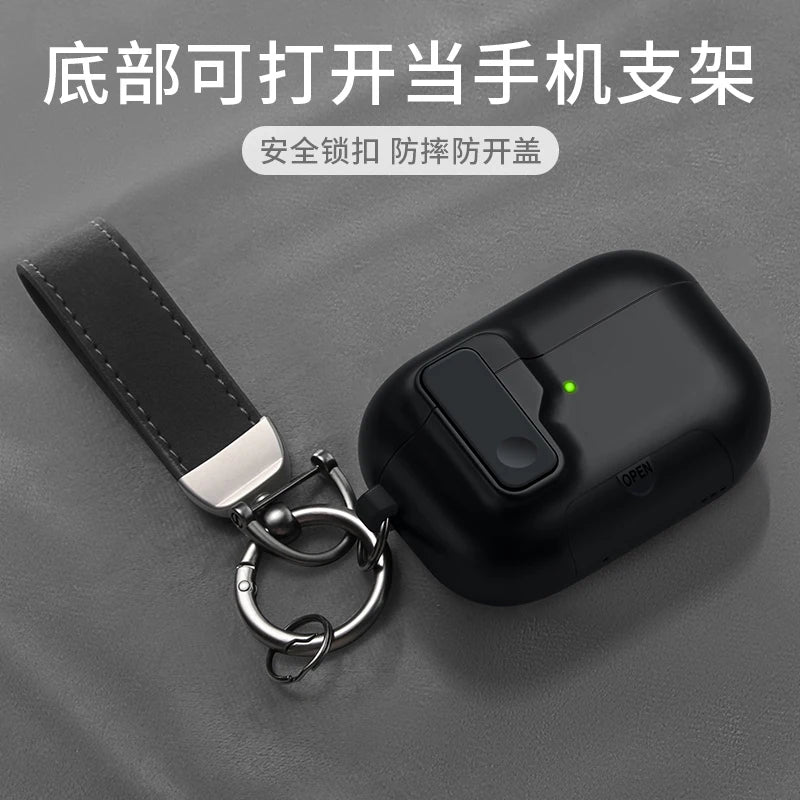 AirPods Pro 3 Case with Phone Stand, Magnetic Lock & Carabiner