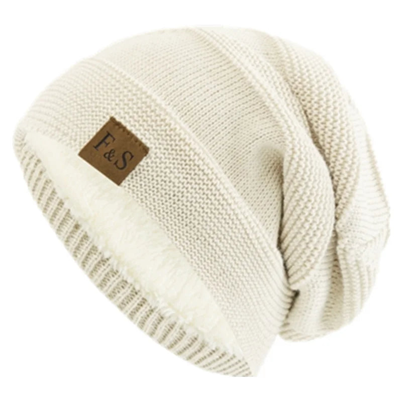 Fur Lined Slouchy Knit Beanie – Unisex Winter Hat