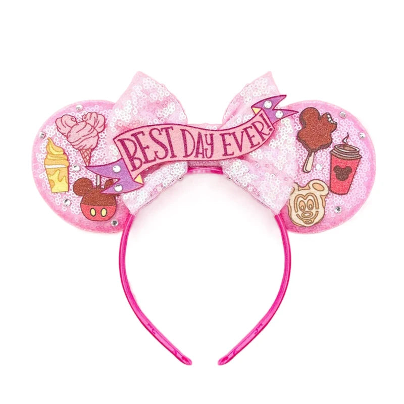 Mouse Ears Headband with Sequins & Bow – Kids & Adults