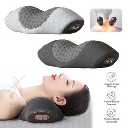 Electric Neck Massager Pillow – Cervical Traction with Heat & Vibration