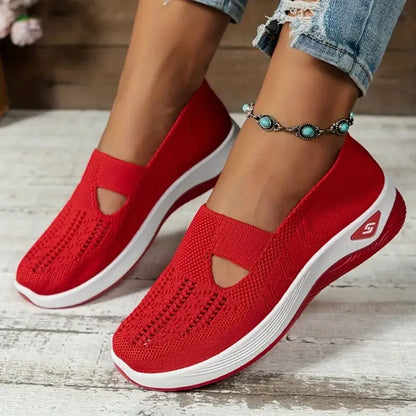 Women's Breathable Slip-On Sneakers – Lightweight Casual Walking Shoes