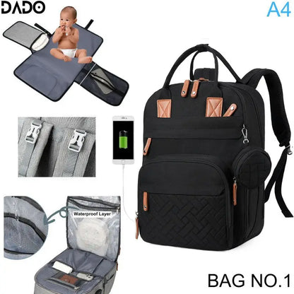 Diaper Bag Backpack with Changing Pad & USB Charging Port