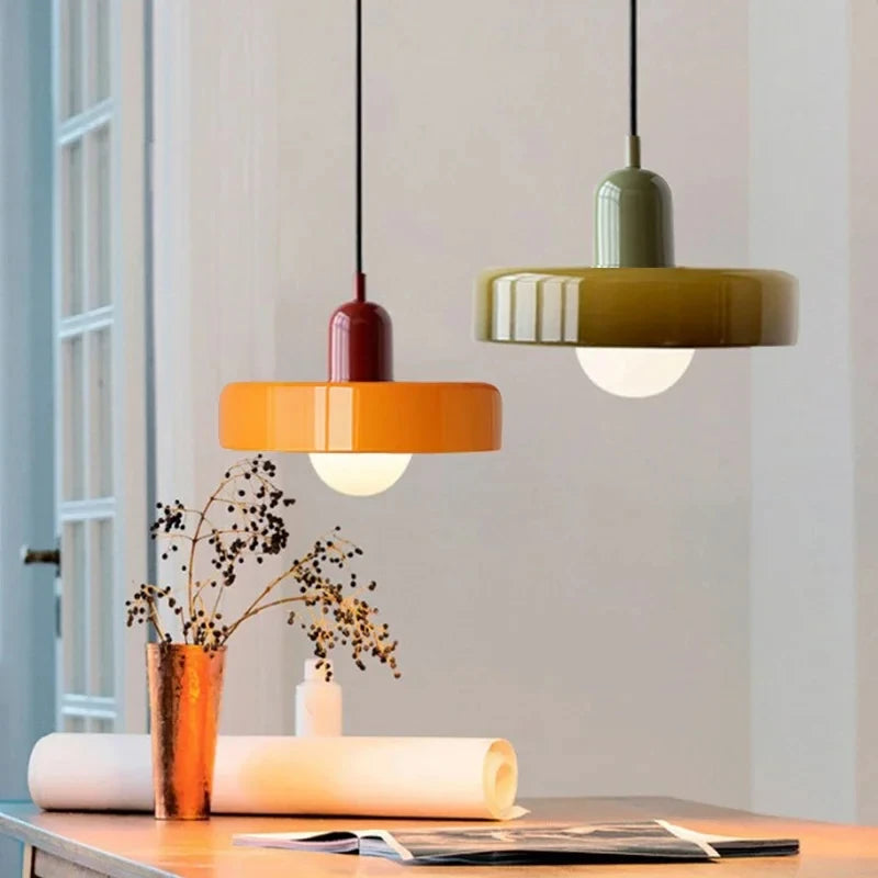 Nordic Glass Bauhaus Pendant Light – Retro Chandelier for Dining Room, Bedroom & Cafe
