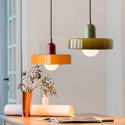 Nordic Glass Bauhaus Pendant Light – Retro Chandelier for Dining Room, Bedroom & Cafe