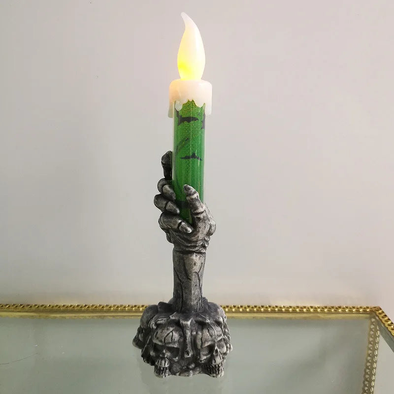Halloween Skeleton Hand LED Candle Holder