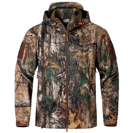 Men's Camouflage Hunting Jacket – Waterproof Fleece Soft Shell