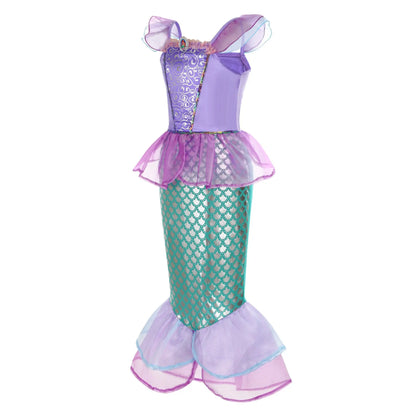 Girls Mermaid Princess Costume Dress – Birthday Party & Christmas