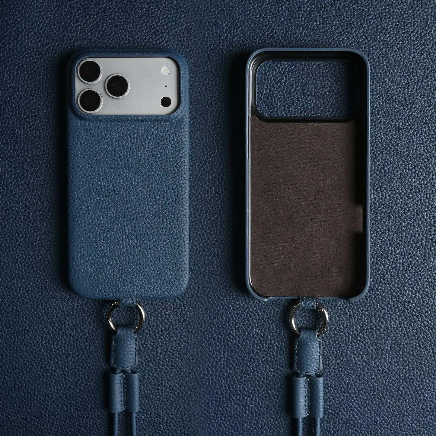 With Lanyard Genuine Leather iPhone Case