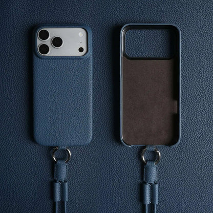 With Lanyard Genuine Leather iPhone Case