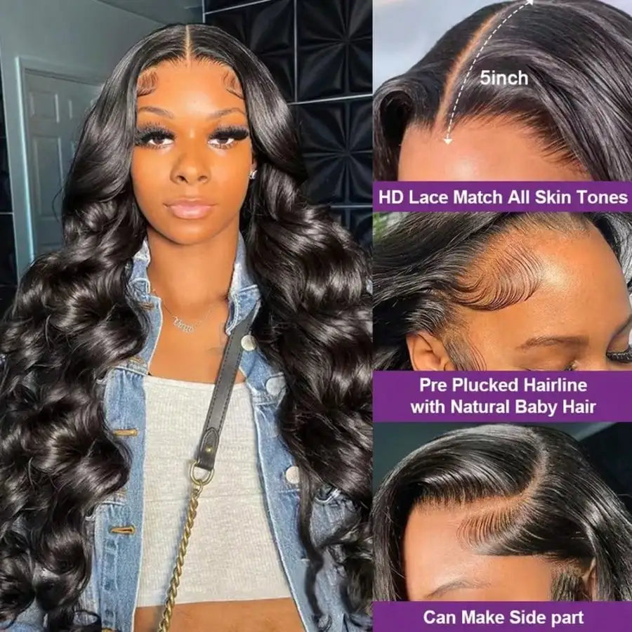 Body Wave Human Hair Lace Front Wig 13x4 HD Lace 4x4 Closure 18-40 Inch