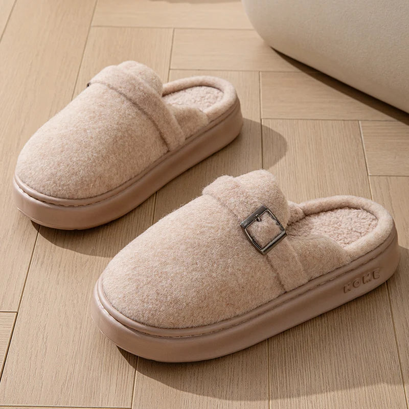 Women's Plush Platform Slippers – Fluffy Indoor House Shoes