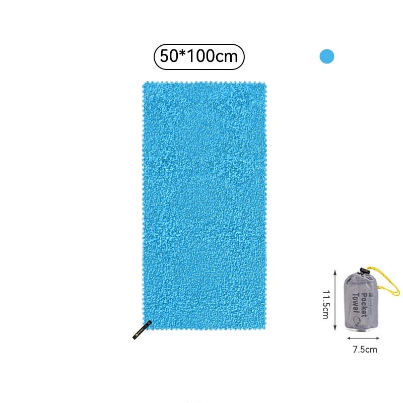 Quick-Dry Outdoor Sports Towel with Carry Pouch – Camping, Hiking, Gym