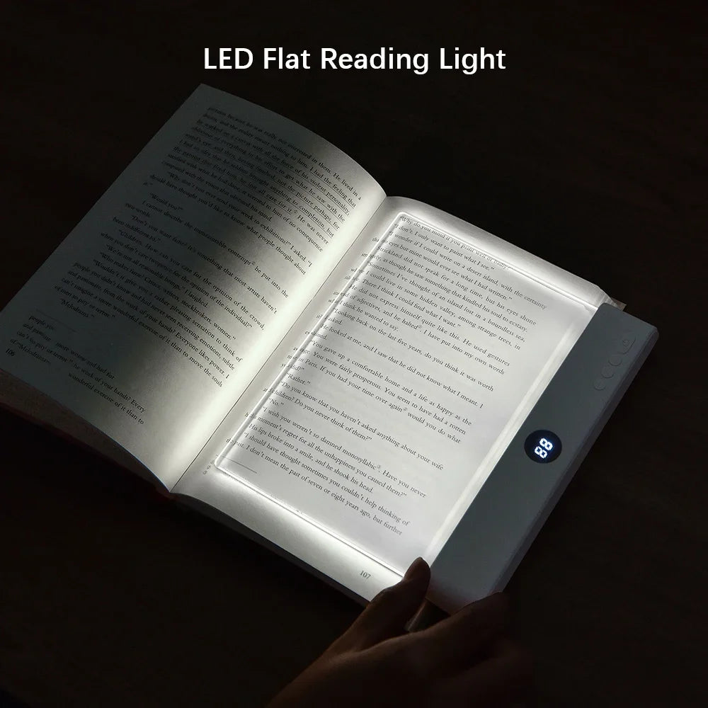 LED Flat Reading Light Panel – Dimmable Book Lamp