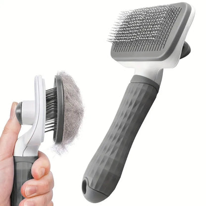 Self-Cleaning Pet Slicker Brush for Dogs & Cats – Detangling & Massage