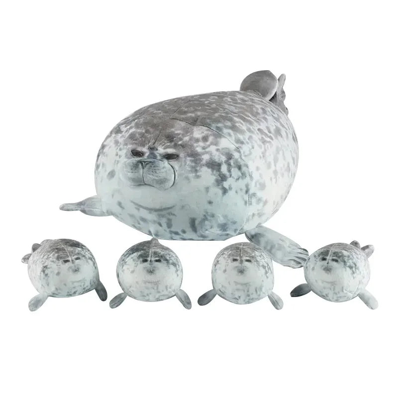 Mama & Baby Seal Plush Toy Set – Zipper Stuffed Animal Gift