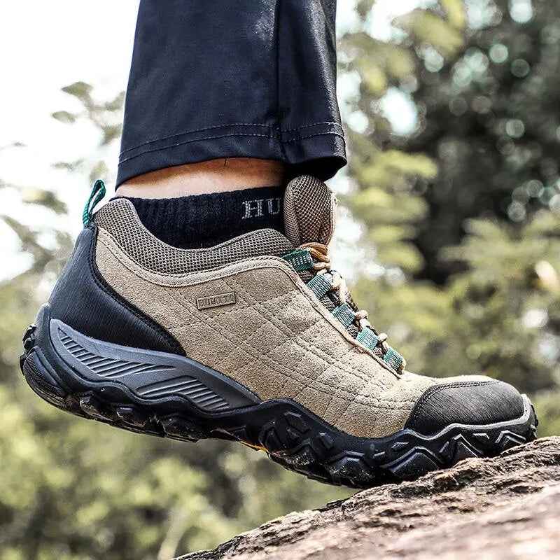 HUMTTO Men's Hiking Shoes – Leather Outdoor Trekking Sneakers