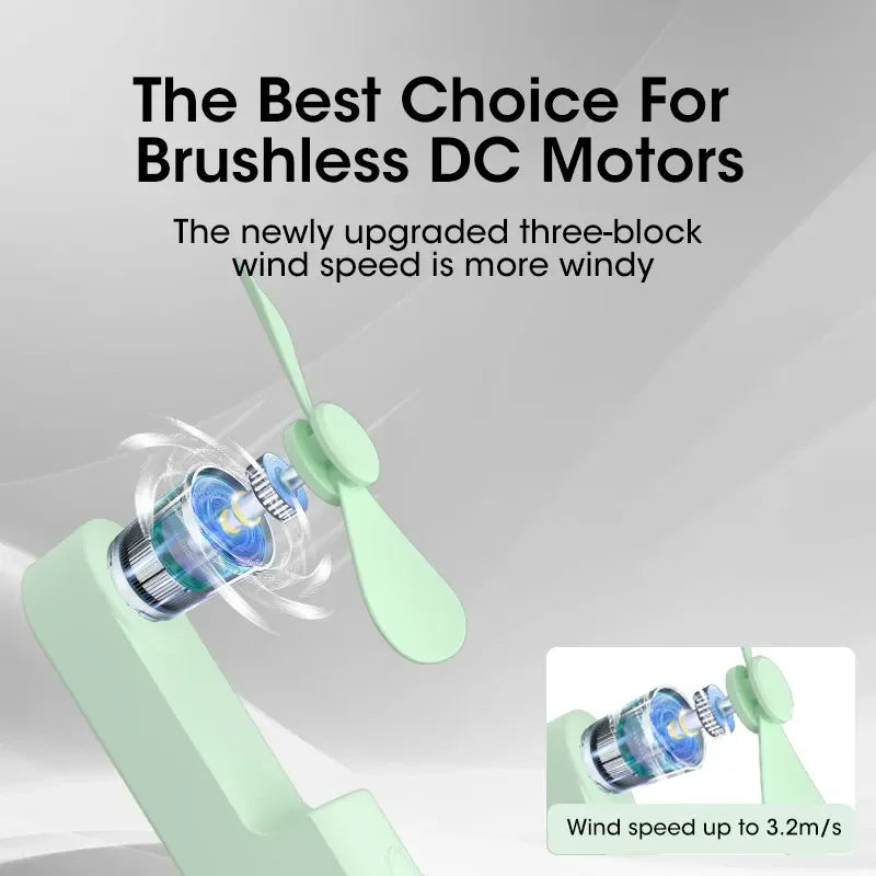 Mini Portable Handheld Fan – USB Rechargeable, Foldable & Quiet