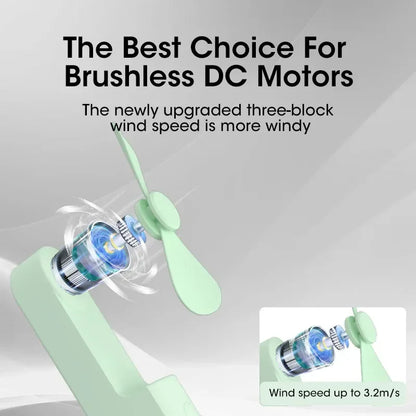 Mini Portable Handheld Fan – USB Rechargeable, Foldable & Quiet