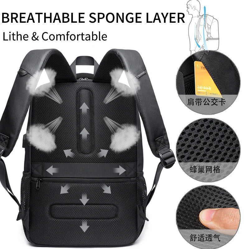 BANGE Laptop Backpack with USB Charging Port – Men's Business Travel School Bag