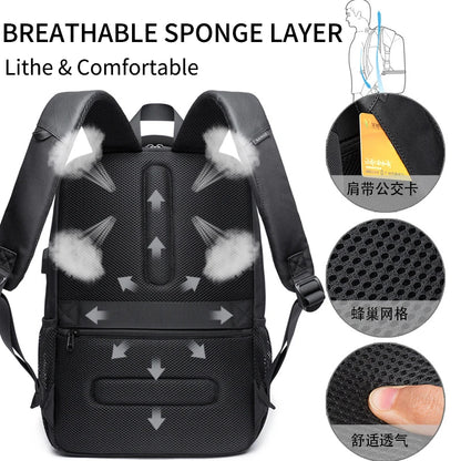 BANGE Laptop Backpack with USB Charging Port – Men's Business Travel School Bag