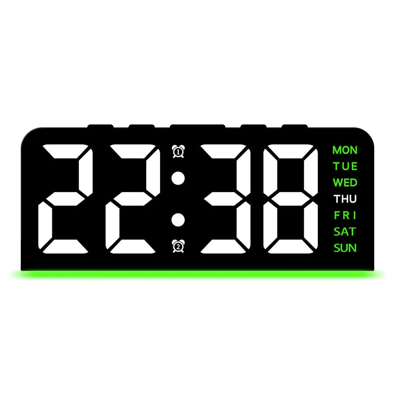 Digital LED Alarm Clock with Night Light, Temperature & Snooze