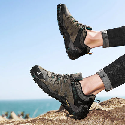 HIKEUP Men's Hiking Shoes – Suede Leather Outdoor Trekking Boots