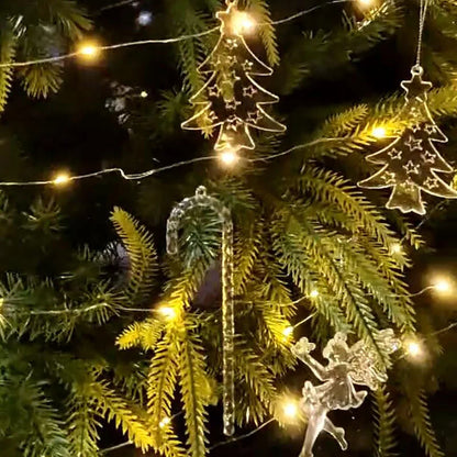 Crystal Acrylic Christmas Tree Hanging Ornaments – 5-Pack