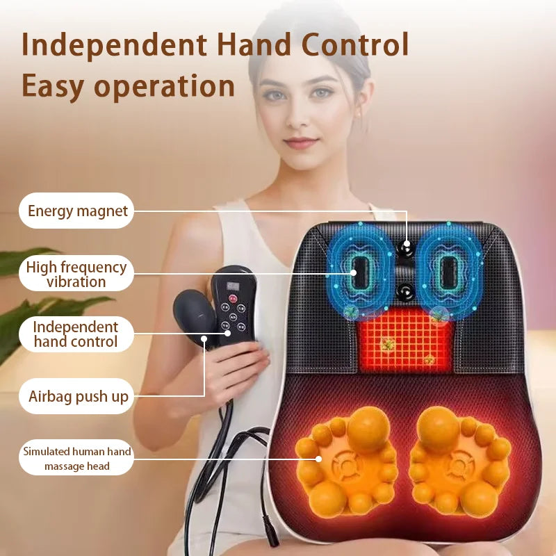 Electric Cervical Neck & Back Massager – Airbag Shiatsu with Heat