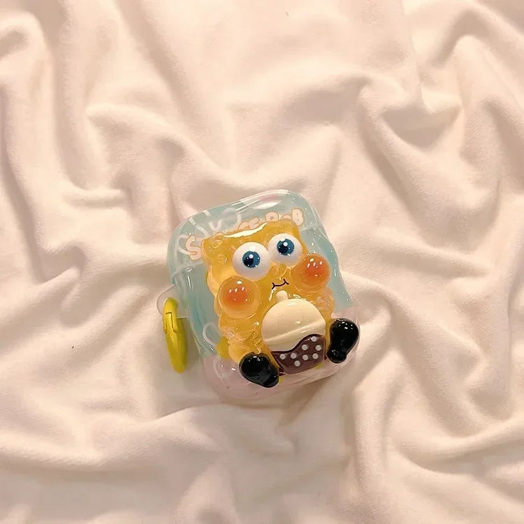 Cute 3D Mr. Krabs AirPods Case – Fun Cartoon Character Cover
