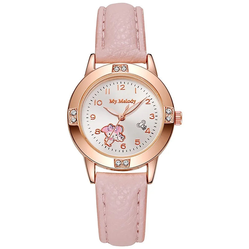 Cartoon Princess Kids Watch – Quartz PU Leather Strap