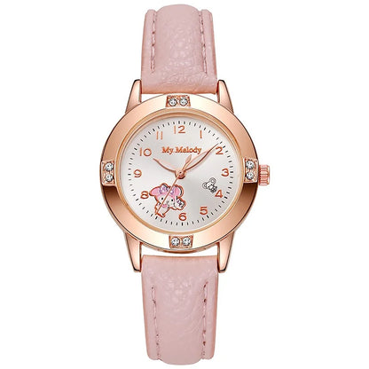 Cartoon Princess Kids Watch – Quartz PU Leather Strap