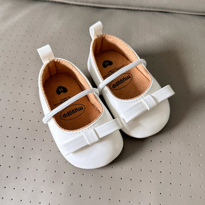 Baby Girls Leather Mary Jane Shoes – Anti-Slip Toddler First Walkers