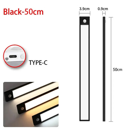 LED Motion Sensor Under Cabinet Light Bar – USB-C Rechargeable