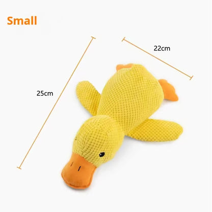 Yellow Duck Plush Dog Toy for Sleeping and Boredom Relief