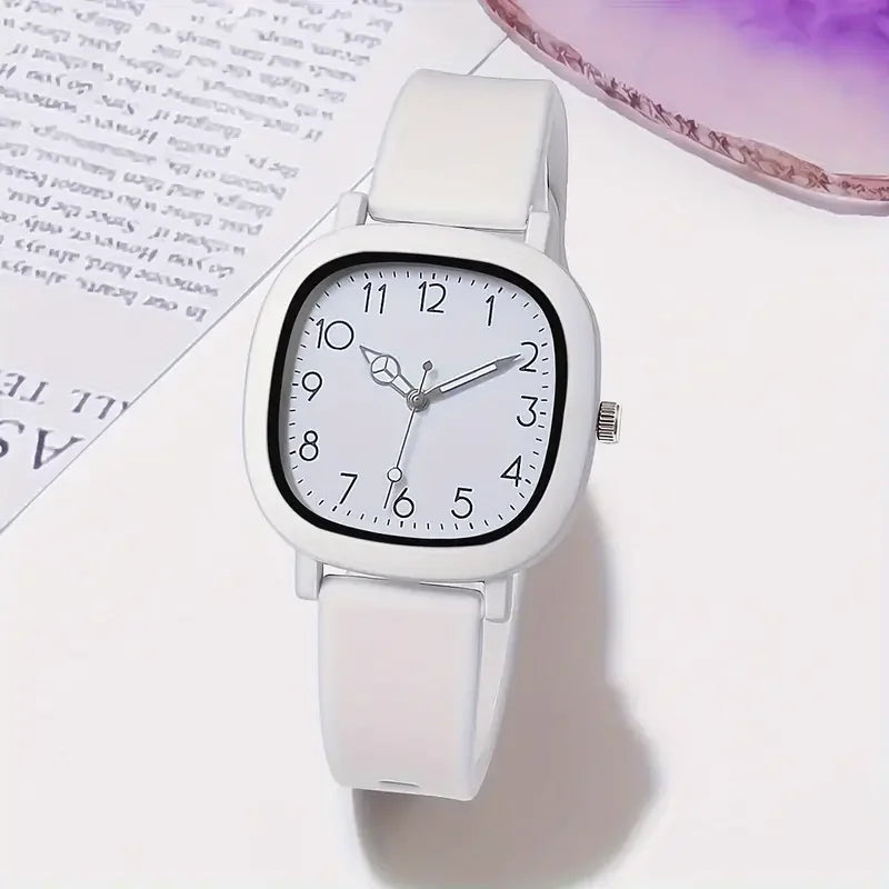 Women's Silicone Band Quartz Watch Set – Casual Style