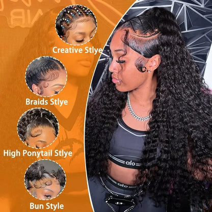 Deep Wave Lace Front Wig Human Hair 13x4 13x6 5x5 HD Lace 250% Density