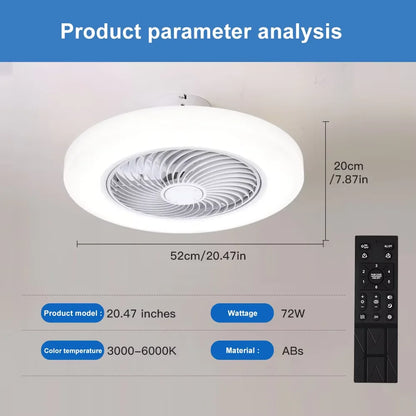 Smart Ceiling Fan with Light & Remote Control – Invisible Blades