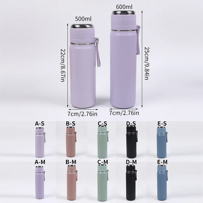 Vacuum Insulated Thermos Bottle – Stainless Steel Travel Water Bottle with Handle