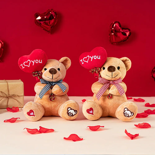 Teddy Bear Holding Heart Plush Toy – Stuffed Animal Gift