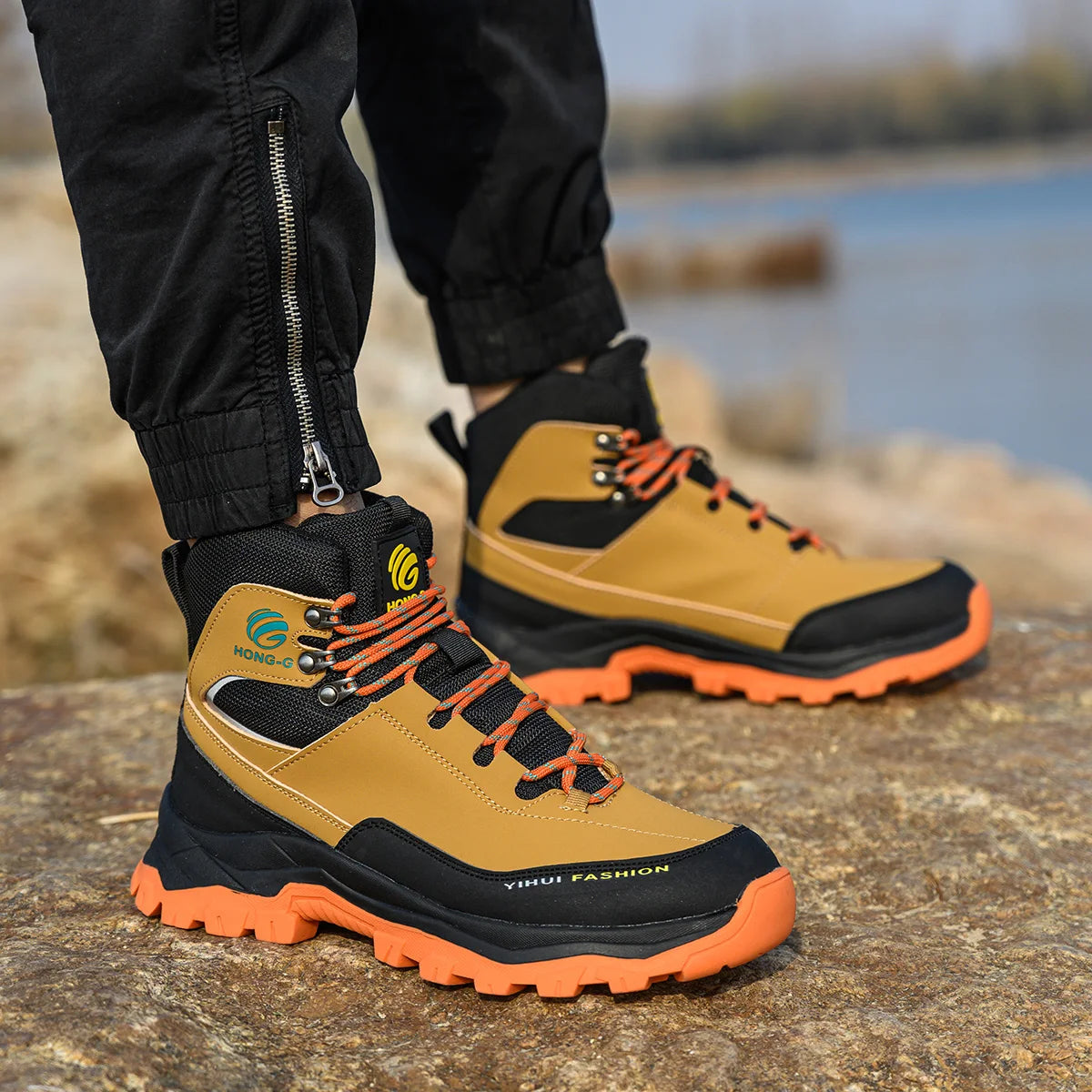 Steel Toe Work Boots Men - Breathable Safety Shoes Anti-Puncture