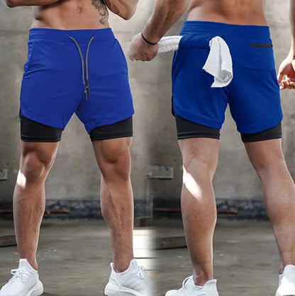 Men's 2-in-1 Running Shorts – Quick Dry Gym Workout Training Shorts
