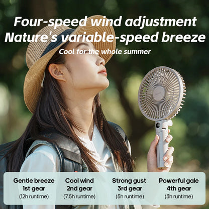 Handheld Folding Fan 3600mAh Rechargeable Desktop & Portable