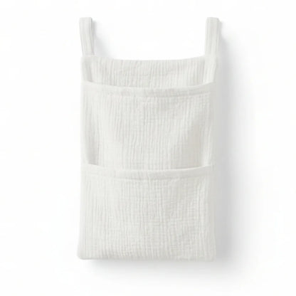 Cotton Baby Crib Hanging Storage Bag – Muslin Nursery Organizer