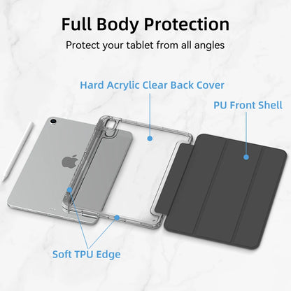 iPad Case with Pencil Holder – Fits iPad Pro 11/12.9/13, Air, Mini, 10th Gen & More