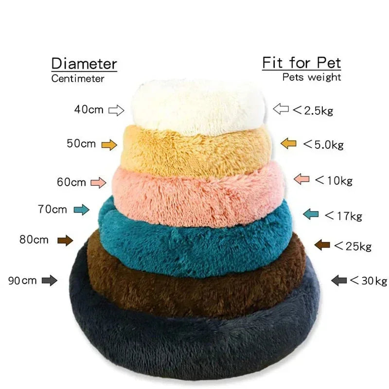 Calming Donut Cat Bed – Super Soft Plush Washable Pet Sleeping Cushion