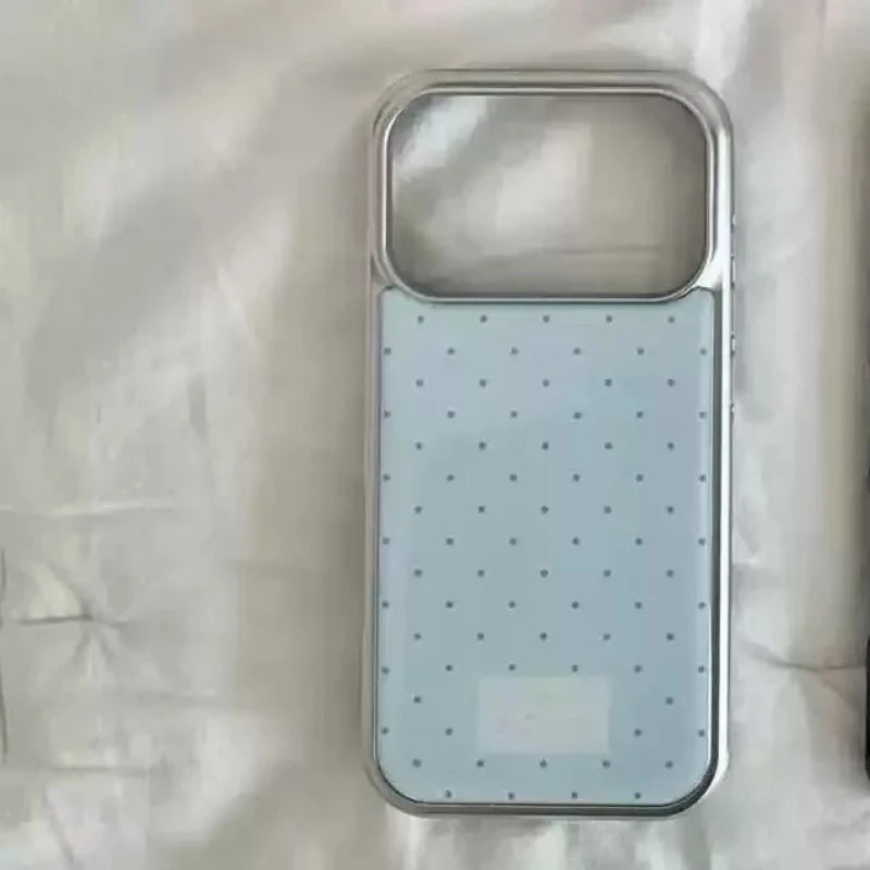 Grid Pattern Silver Edge Epoxy Anti Drop iPhone Case