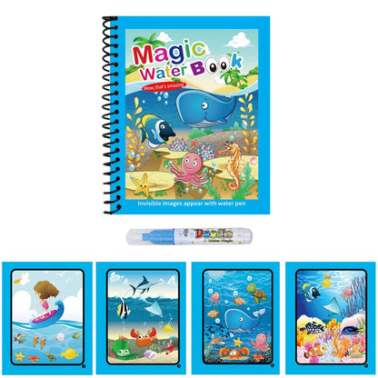 Magic Water Drawing Book for Kids with Water Pen