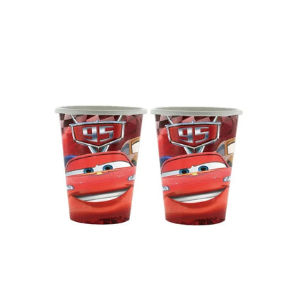 Red McQueen Racing Theme Party Tableware Set – Disposable Decorations