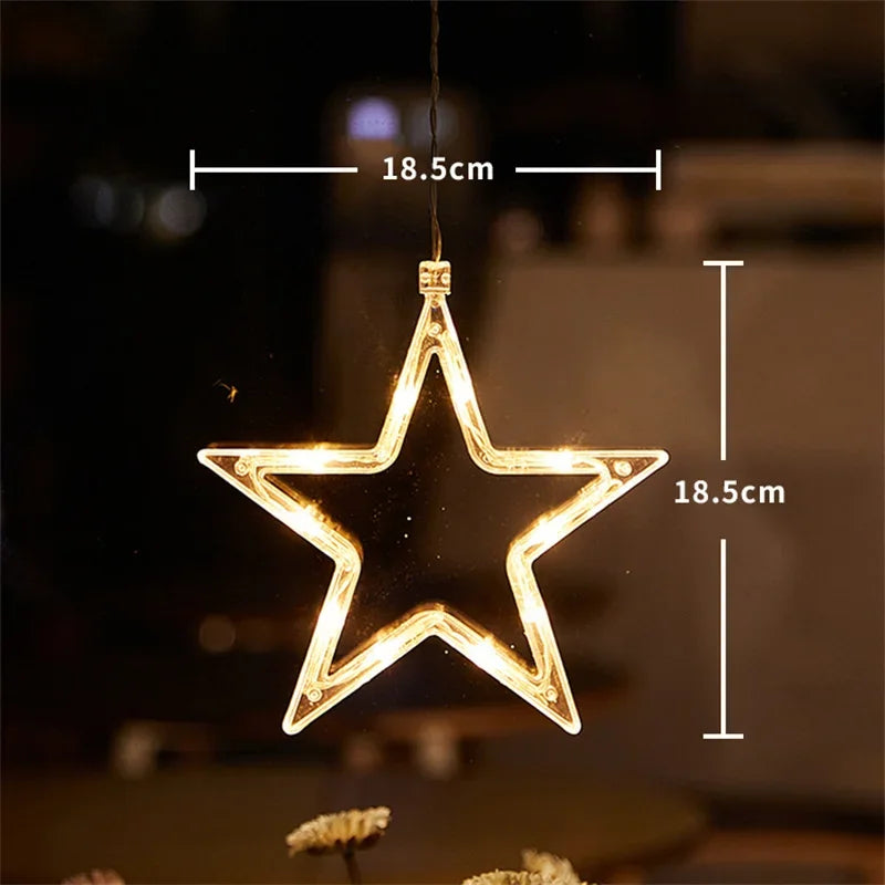 Christmas LED Window Hanging Light Ornaments Battery Operated